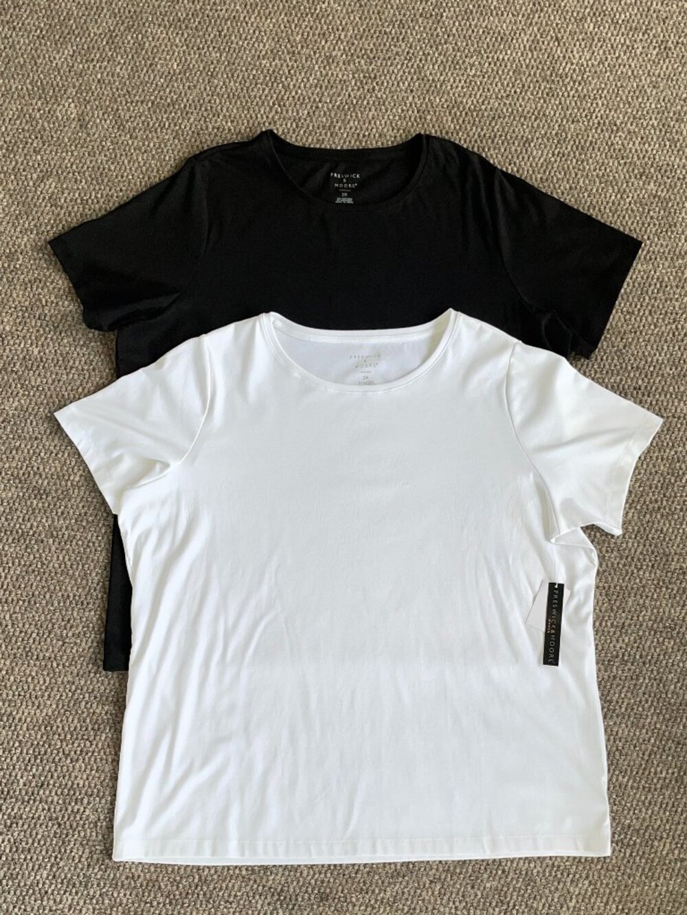 2 NWT Preswick & Moore Freedom Rib Crew Neck Tops 2X
